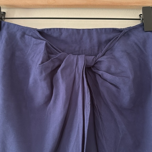 Anthropologie Hei Hei Leia Tie Knot Shorts Twist Front Navy Linen Blend Size M - Picture 3 of 10